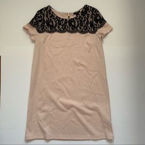 Pink and black lace dress